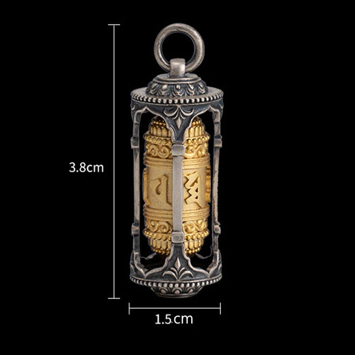 Buddha Stones 925 Sterling Silver Tibetan Prayer Wheel Om Mani Padme Hum Wisdom Necklace Pendant - image 11