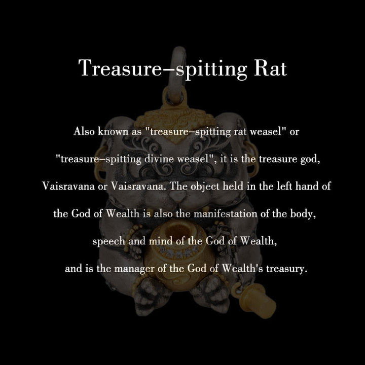 Buddha Stones 925 Sterling Silver Tibetan Treasure-spitting Rat Protection Necklace Pendant - image 10