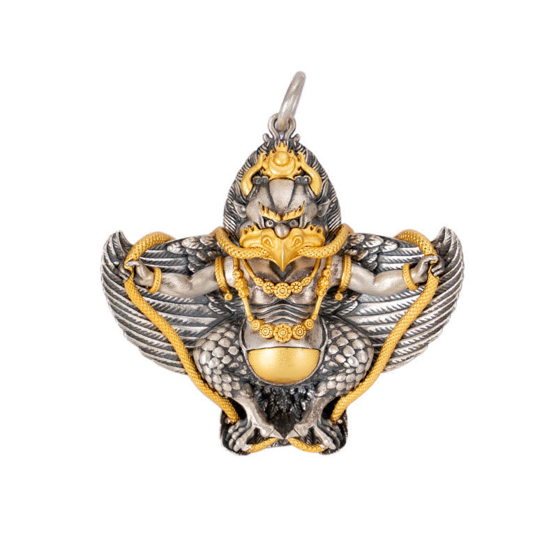 Buddha Stones 925 Sterling Silver Tibetan Garuda Bird Wisdom Necklace Pendant - image 12