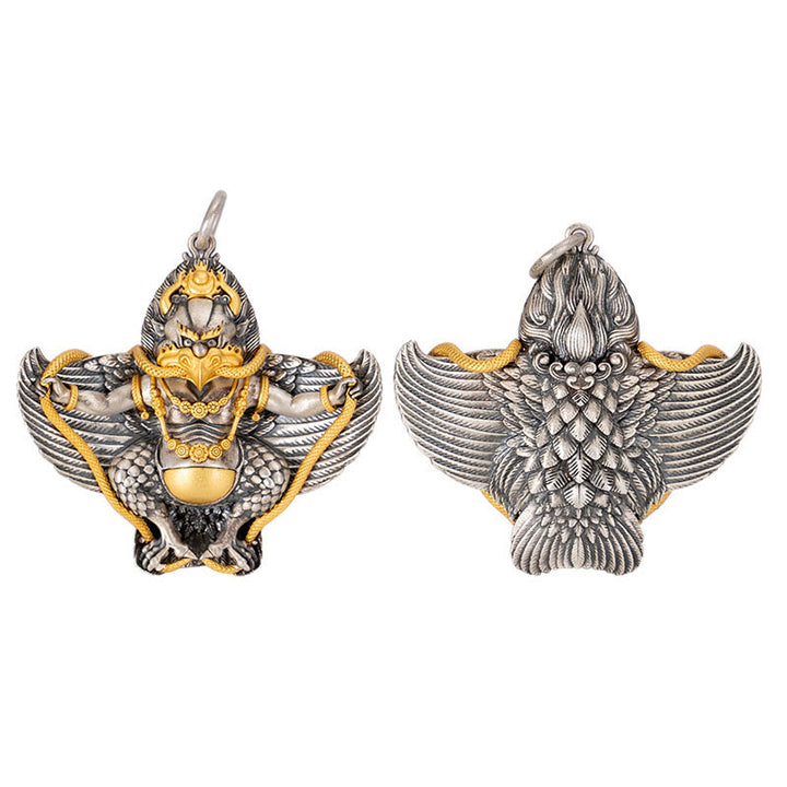 Buddha Stones 925 Sterling Silver Tibetan Garuda Bird Wisdom Necklace Pendant - image 11