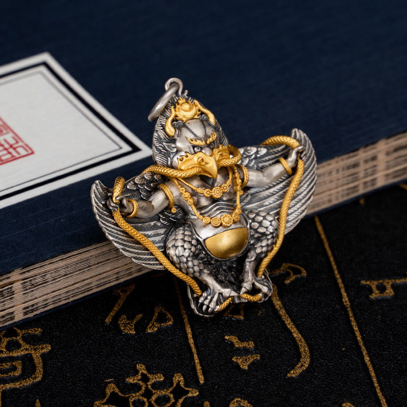 Buddha Stones 925 Sterling Silver Tibetan Garuda Bird Wisdom Necklace Pendant - image 3