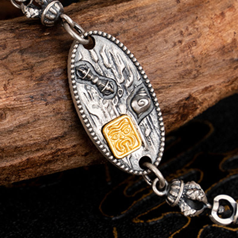Buddha Stones 925 Sterling Silver Tibetan Zakiram Goddess of Wealth Bodhisattva Tara Om Mani Padme Hum Protection Metal Chain Necklace - image 3
