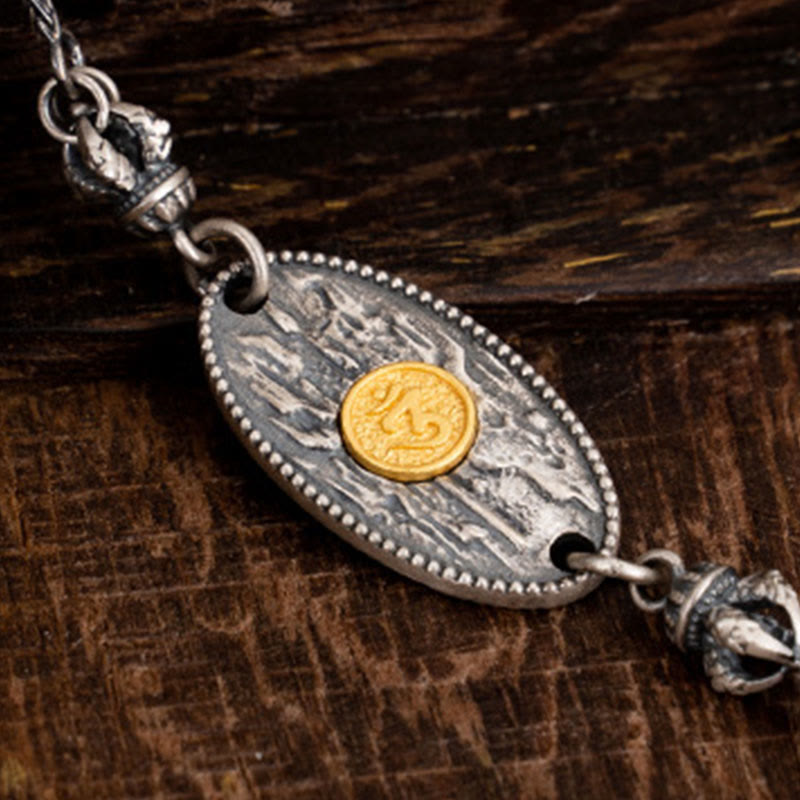 Buddha Stones 925 Sterling Silver Tibetan Zakiram Goddess of Wealth Bodhisattva Tara Om Mani Padme Hum Protection Metal Chain Necklace - image 4