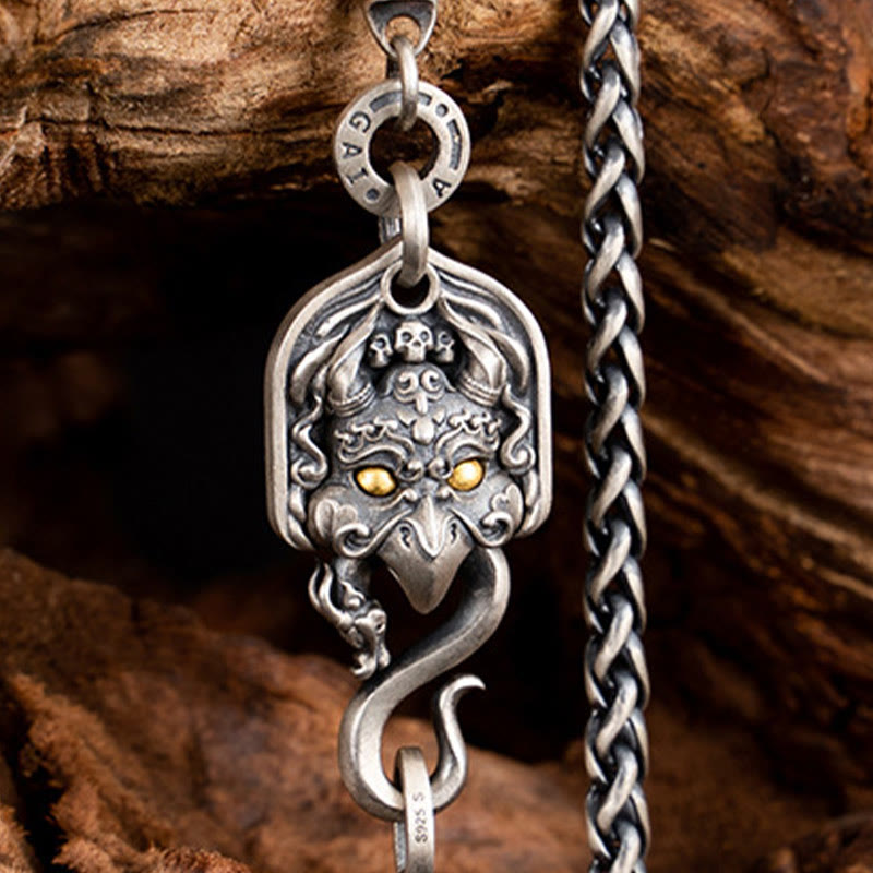 Buddha Stones 925 Sterling Silver Tibetan Garuda Bird Wisdom Metal Chain Necklace - image 7