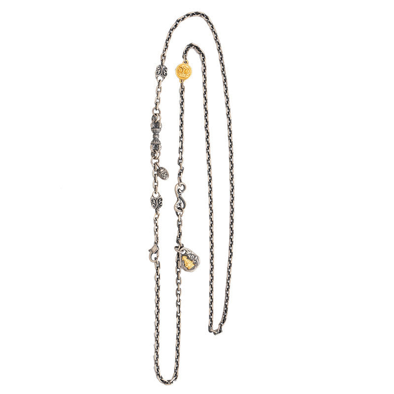 Buddha Stones 925 Sterling Silver Tibetan White Zakiram Goddess of Wealth Vajra Dorje Blessing Metal Chain Necklace - image 10