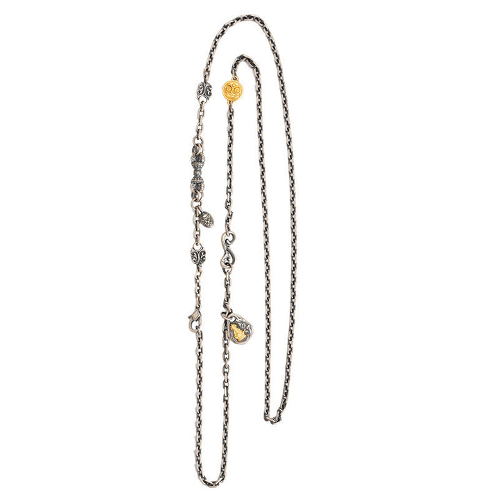 Buddha Stones 925 Sterling Silver Tibetan White Zakiram Goddess of Wealth Vajra Dorje Blessing Metal Chain Necklace - image 10