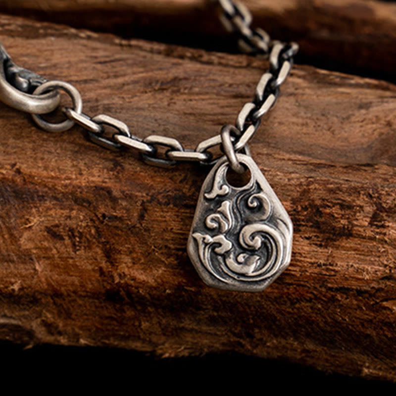 Buddha Stones 925 Sterling Silver Tibetan White Zakiram Goddess of Wealth Vajra Dorje Blessing Metal Chain Necklace - image 4