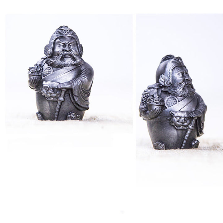 Buddha Stones Handmade Literary Military God of Wealth Iron Powder Rust Cast Resin Statue Home Decoration - image 20