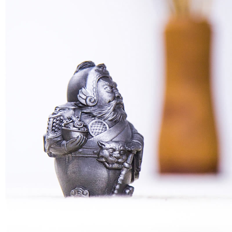 Buddha Stones Handmade Literary Military God of Wealth Iron Powder Rust Cast Resin Statue Home Decoration - image 17