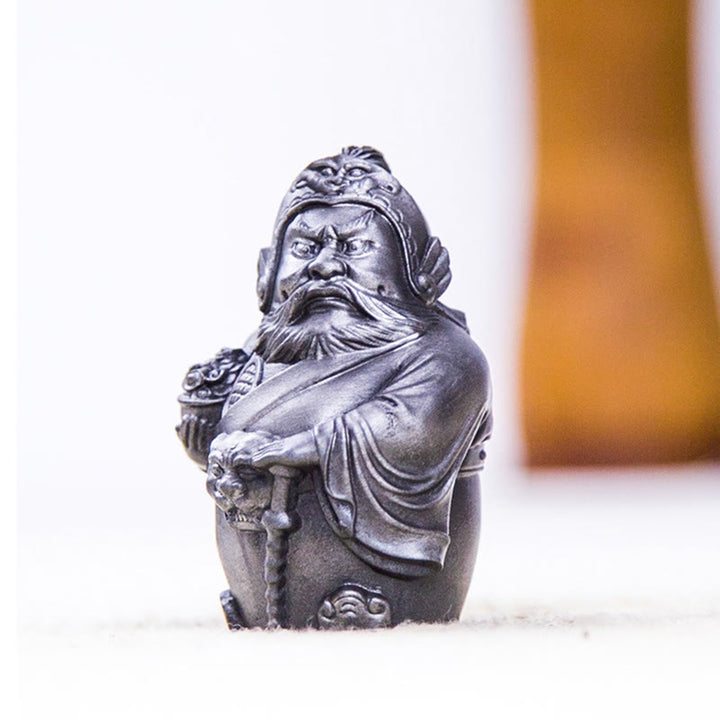 Buddha Stones Handmade Literary Military God of Wealth Iron Powder Rust Cast Resin Statue Home Decoration - image 18