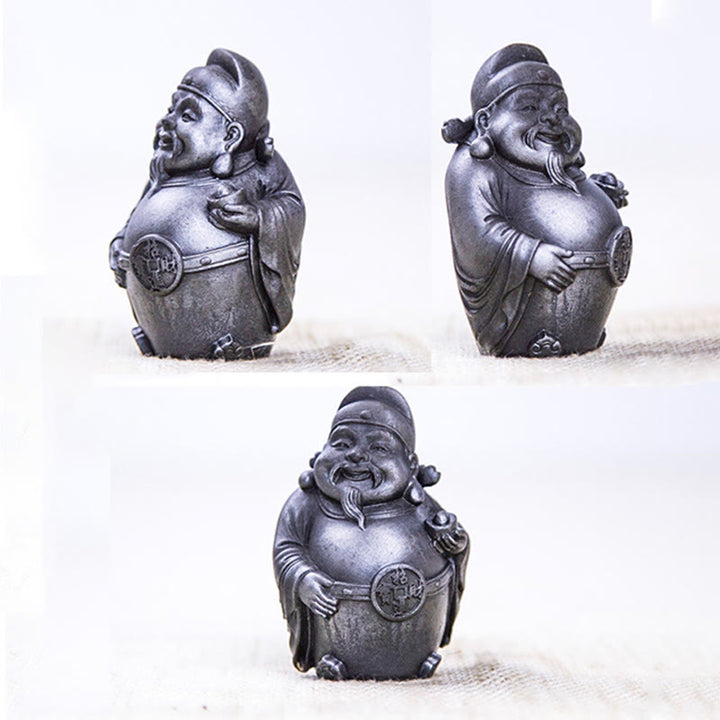 Buddha Stones Handmade Literary Military God of Wealth Iron Powder Rust Cast Resin Statue Home Decoration - image 13