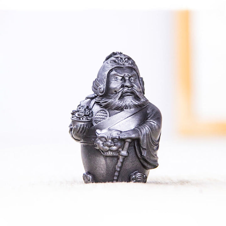Buddha Stones Handmade Literary Military God of Wealth Iron Powder Rust Cast Resin Statue Home Decoration - image 19