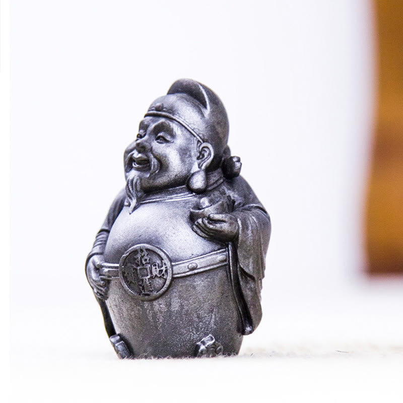 Buddha Stones Handmade Literary Military God of Wealth Iron Powder Rust Cast Resin Statue Home Decoration - image 11