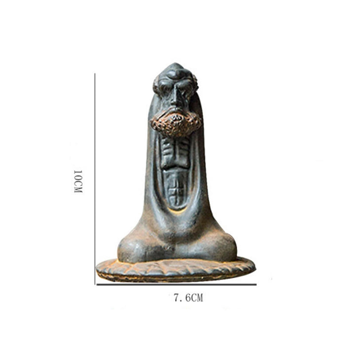 Buddha Stones Handmade Bodhidharma Iron Powder Rust Cast Resin Statue Home Decoration - image 12