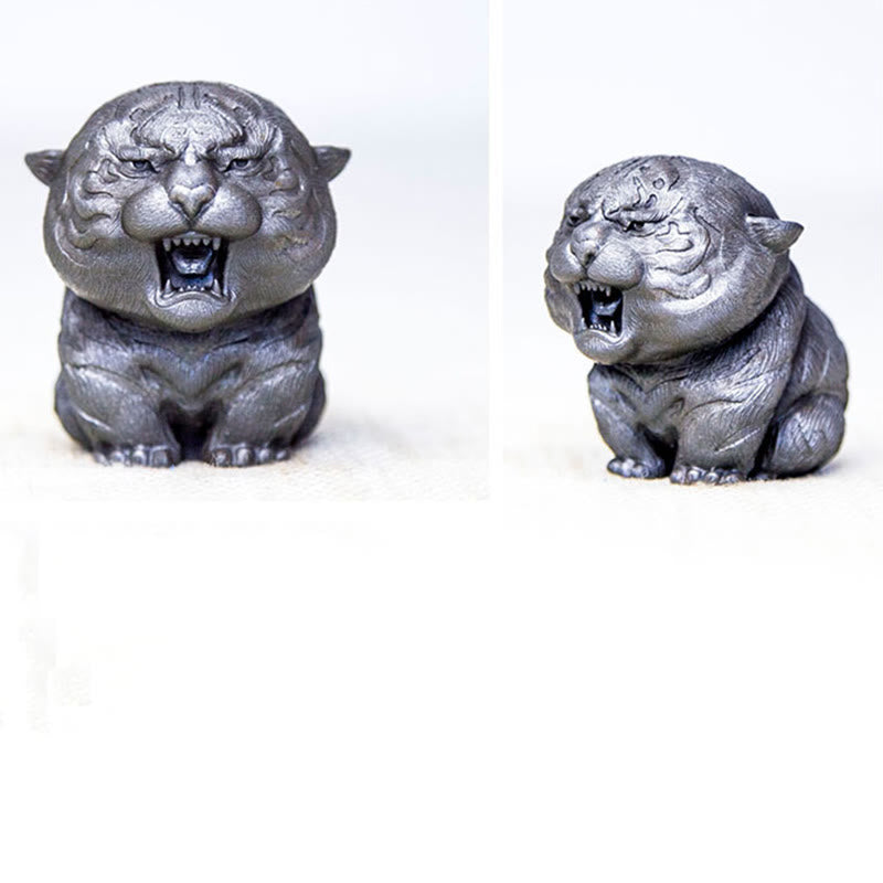 Buddha Stones Handmade Mini Roaring Tiger Iron Powder Rust Cast Resin Statue Home Decoration - image 29