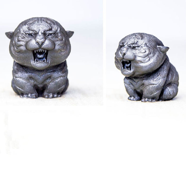 Buddha Stones Handmade Mini Roaring Tiger Iron Powder Rust Cast Resin Statue Home Decoration - image 29