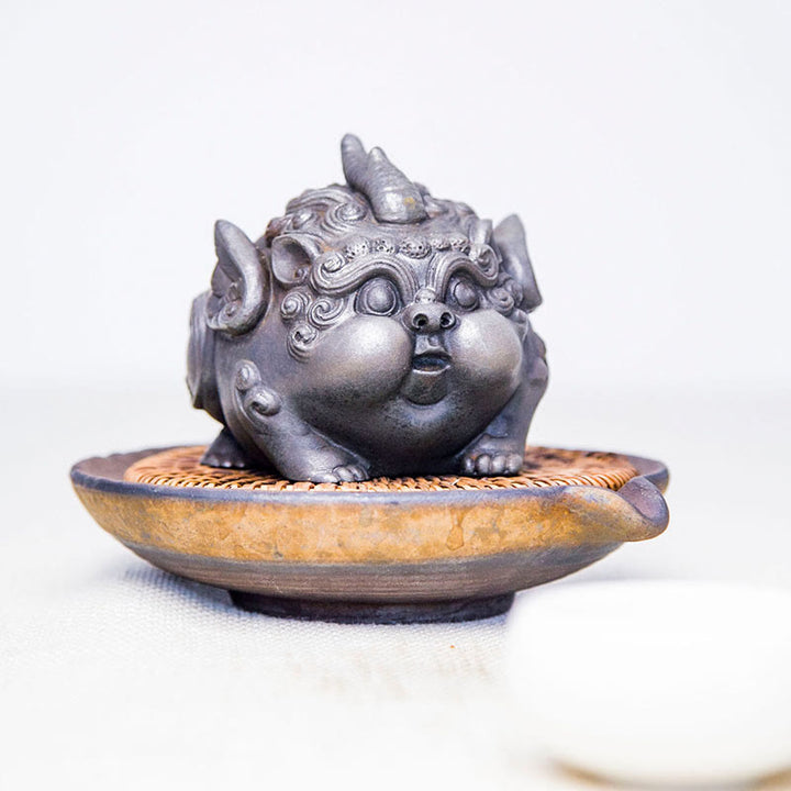 Buddha Stones Handmade Wealth PiXiu Iron Powder Rust Cast Resin Statue Home Decoration - image 15