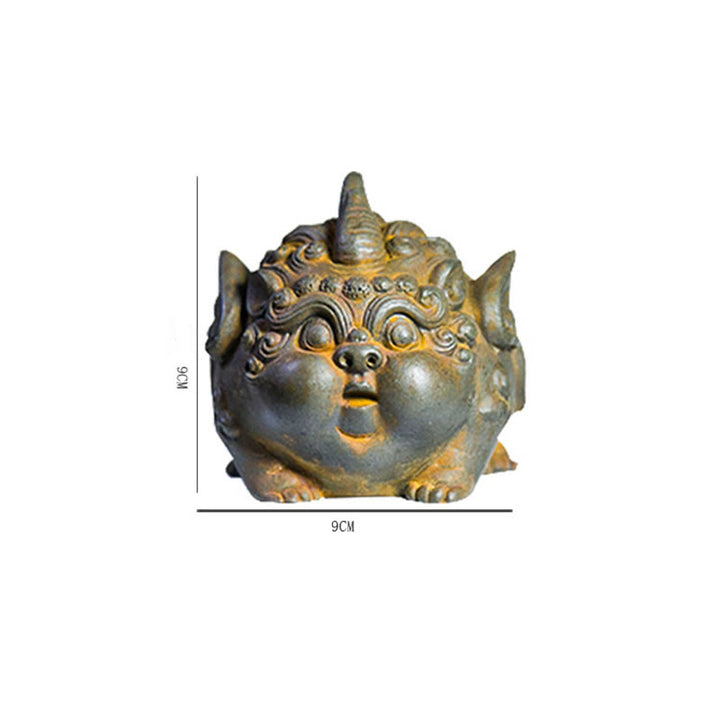 Buddha Stones Handmade Wealth PiXiu Iron Powder Rust Cast Resin Statue Home Decoration - image 12