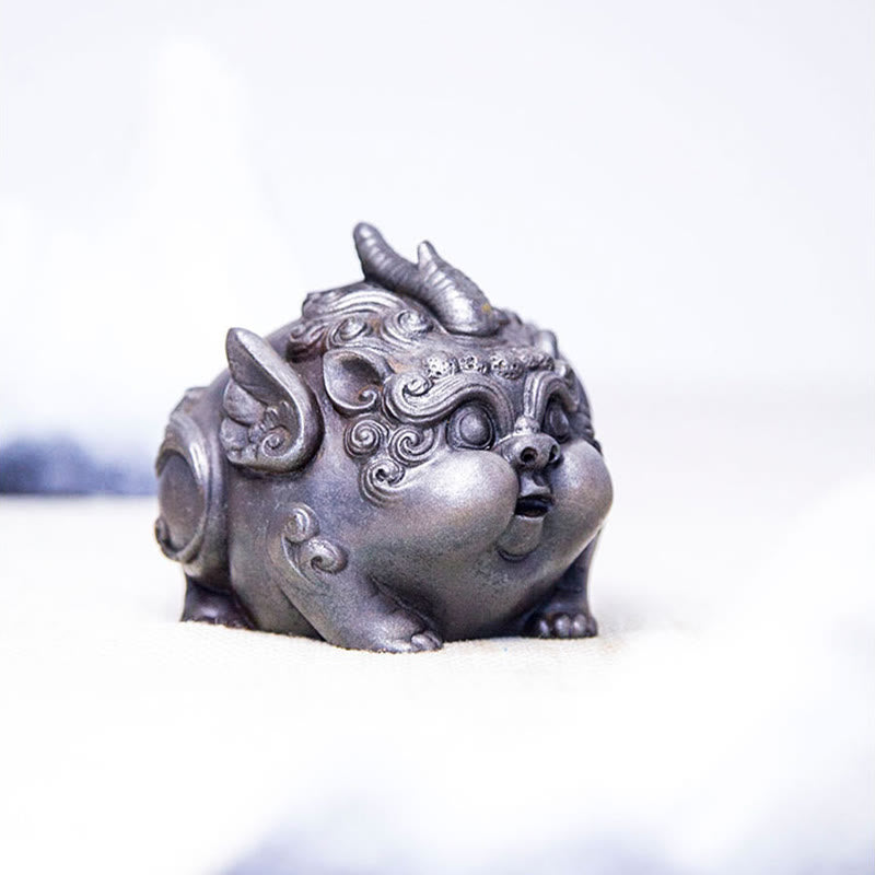 Buddha Stones Handmade Wealth PiXiu Iron Powder Rust Cast Resin Statue Home Decoration - image 22