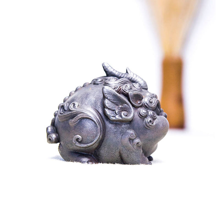 Buddha Stones Handmade Wealth PiXiu Iron Powder Rust Cast Resin Statue Home Decoration - image 17