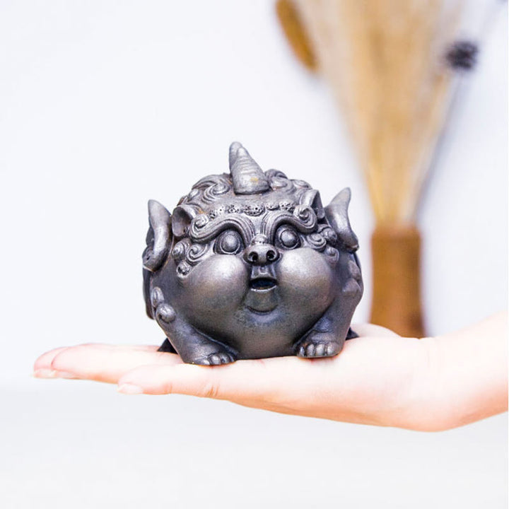 Buddha Stones Handmade Wealth PiXiu Iron Powder Rust Cast Resin Statue Home Decoration - image 18