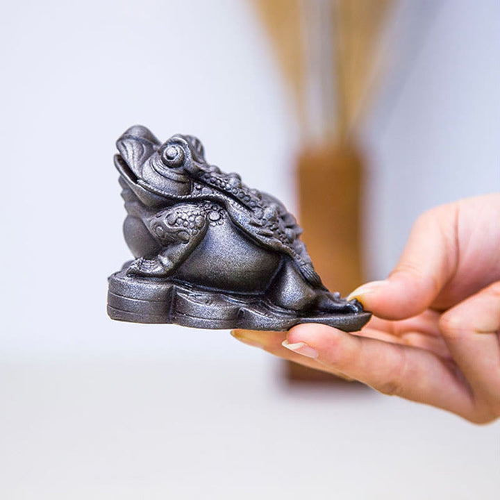 Buddha Stones Handmade Feng Shui Frog Toad Copper Coins Iron Powder Rust Cast Resin Statue Home Decoration - image 19