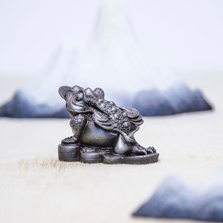 Buddha Stones Handmade Feng Shui Frog Toad Copper Coins Iron Powder Rust Cast Resin Statue Home Decoration - image 24