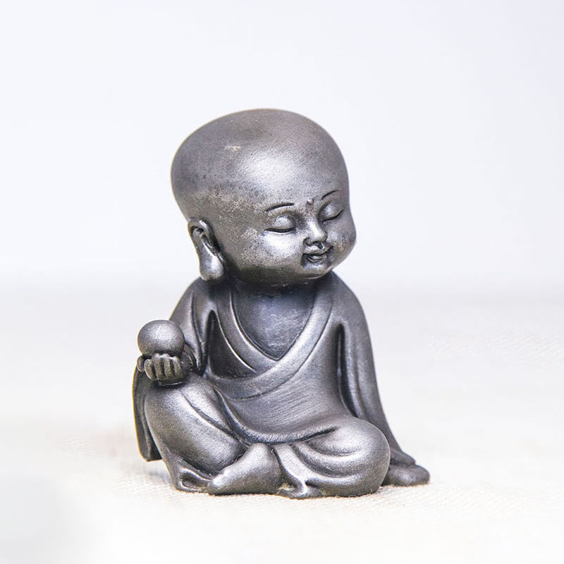 Buddha Stones Handmade Ksitigarbha Kwan Yin Guanyin Avalokitesvara Tathagata Iron Powder Rust Cast Resin Statue Home Decoration - Polished Version - Ksitigarbha 10.5*8.7*6.5cm - image 20