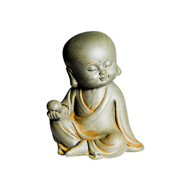 Buddha Stones Handmade Ksitigarbha Kwan Yin Guanyin Avalokitesvara Tathagata Iron Powder Rust Cast Resin Statue Home Decoration - image 5