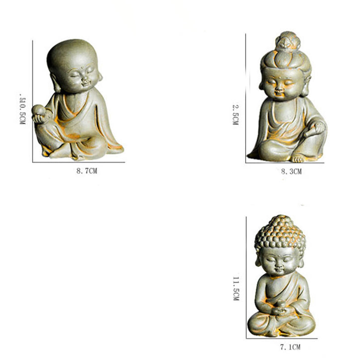 Buddha Stones Handmade Ksitigarbha Kwan Yin Guanyin Avalokitesvara Tathagata Iron Powder Rust Cast Resin Statue Home Decoration - image 19