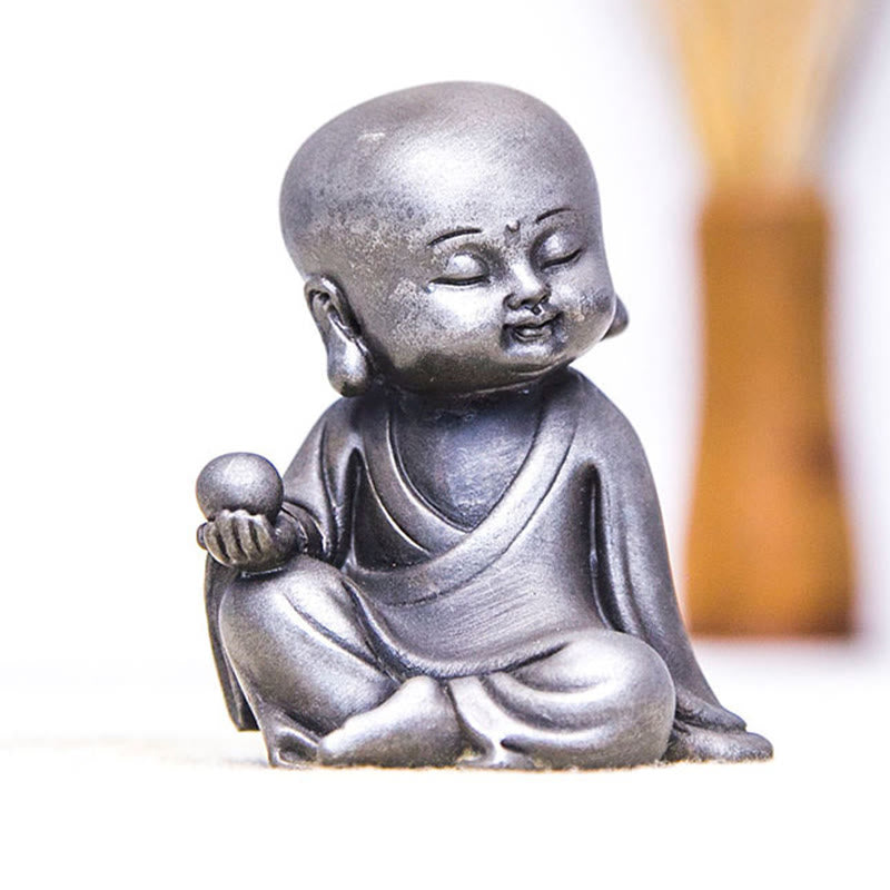Buddha Stones Handmade Ksitigarbha Kwan Yin Guanyin Avalokitesvara Tathagata Iron Powder Rust Cast Resin Statue Home Decoration - image 21