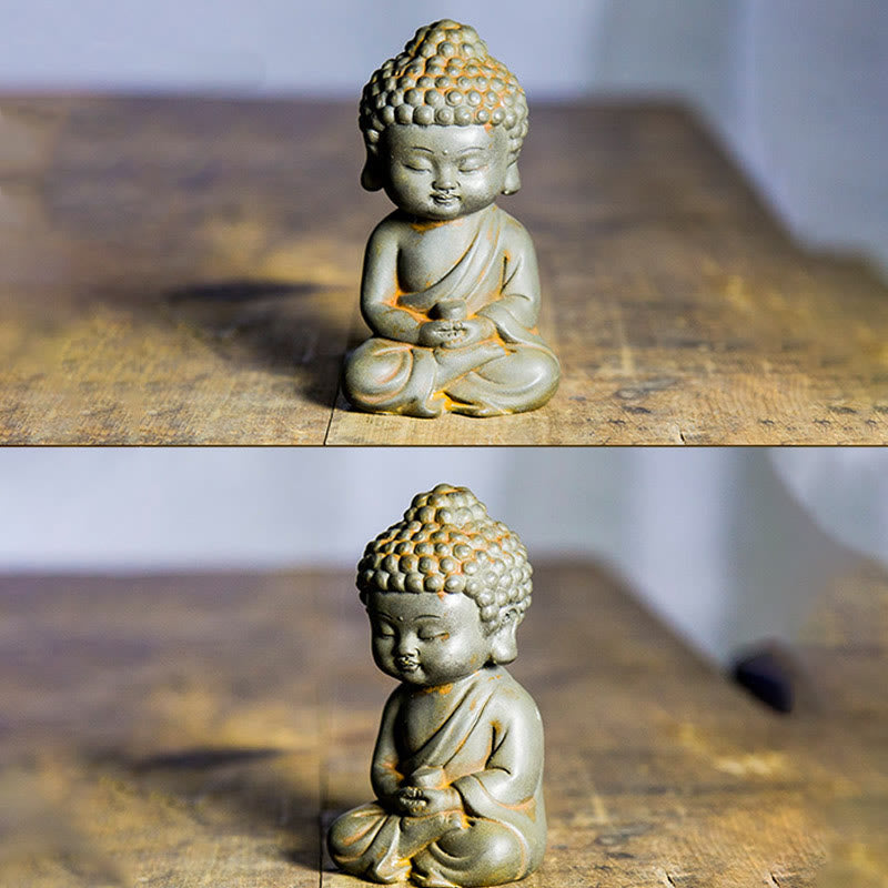 Buddha Stones Handmade Ksitigarbha Kwan Yin Guanyin Avalokitesvara Tathagata Iron Powder Rust Cast Resin Statue Home Decoration - image 17