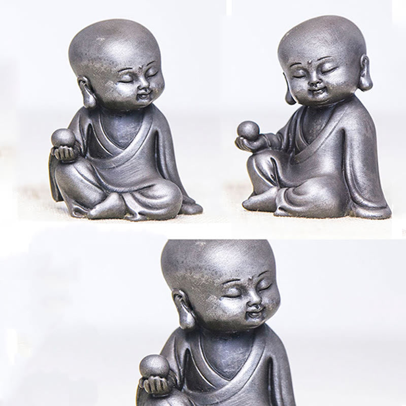 Buddha Stones Handmade Ksitigarbha Kwan Yin Guanyin Avalokitesvara Tathagata Iron Powder Rust Cast Resin Statue Home Decoration - image 23