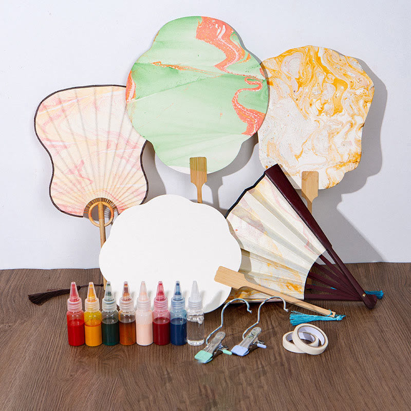 Buddha Stones DIY Chinese Lacquer Fan Blank Painting Handheld Fan - image 0