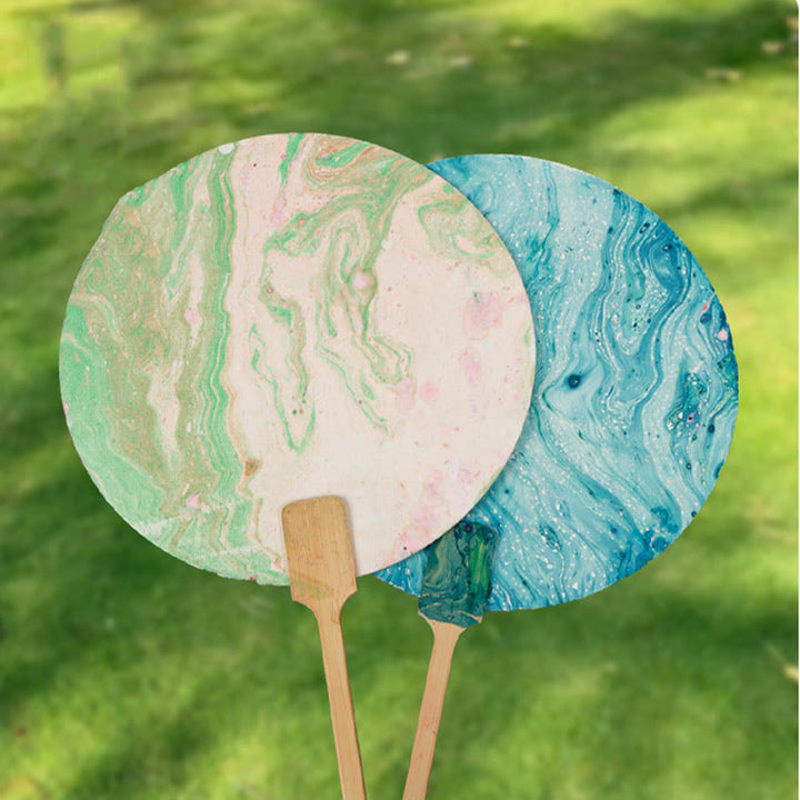 Buddha Stones DIY Chinese Lacquer Fan Blank Painting Handheld Fan - image 14