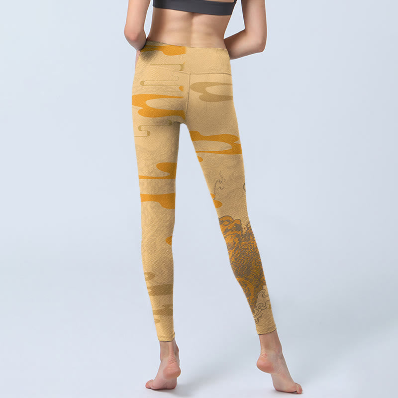 Buddha Stones PiXiu Clouds Pattern Gym Leggings Women's Yoga Pants - image 6