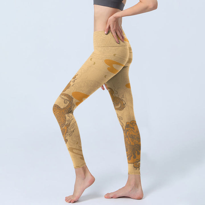 Buddha Stones PiXiu Clouds Pattern Gym Leggings Women's Yoga Pants - image 2