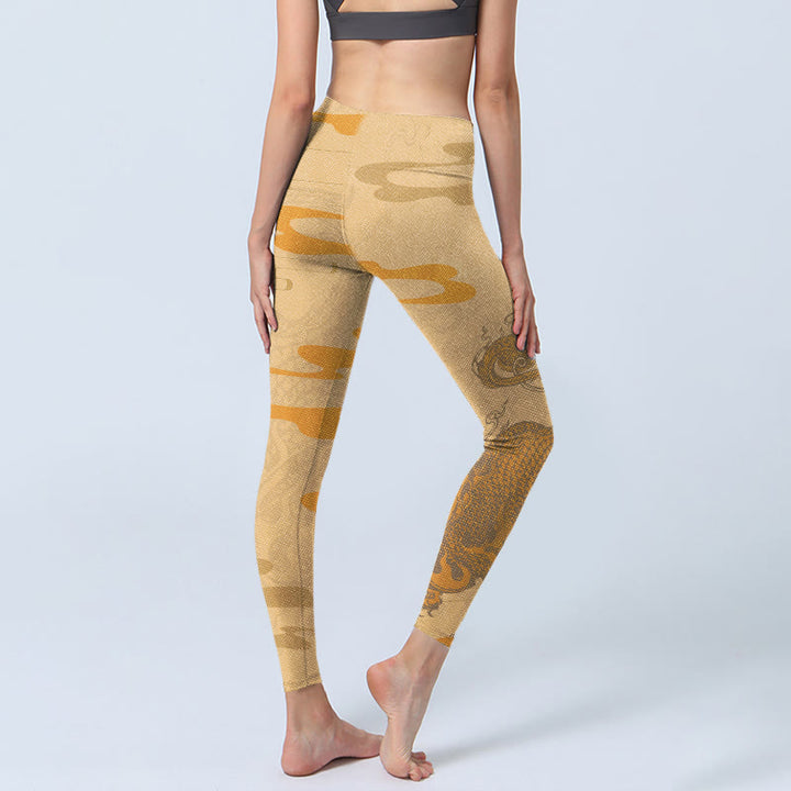 Buddha Stones PiXiu Clouds Pattern Gym Leggings Women's Yoga Pants - image 4