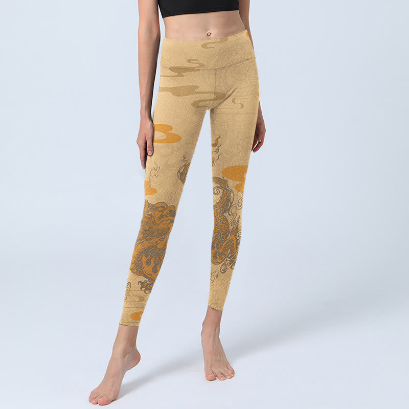 Buddha Stones PiXiu Clouds Pattern Gym Leggings Women's Yoga Pants - image 5