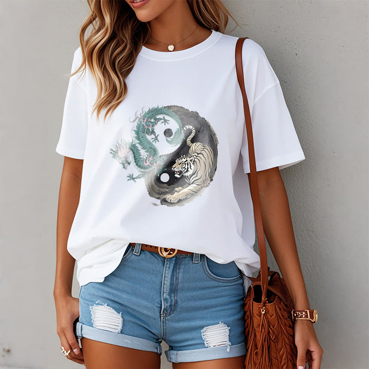 Buddha Stones Tiger Dragon Yin Yang Cotton Tee T-shirt - image 12