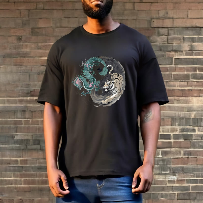 Buddha Stones Tiger Dragon Yin Yang Cotton Tee T-shirt - image 7