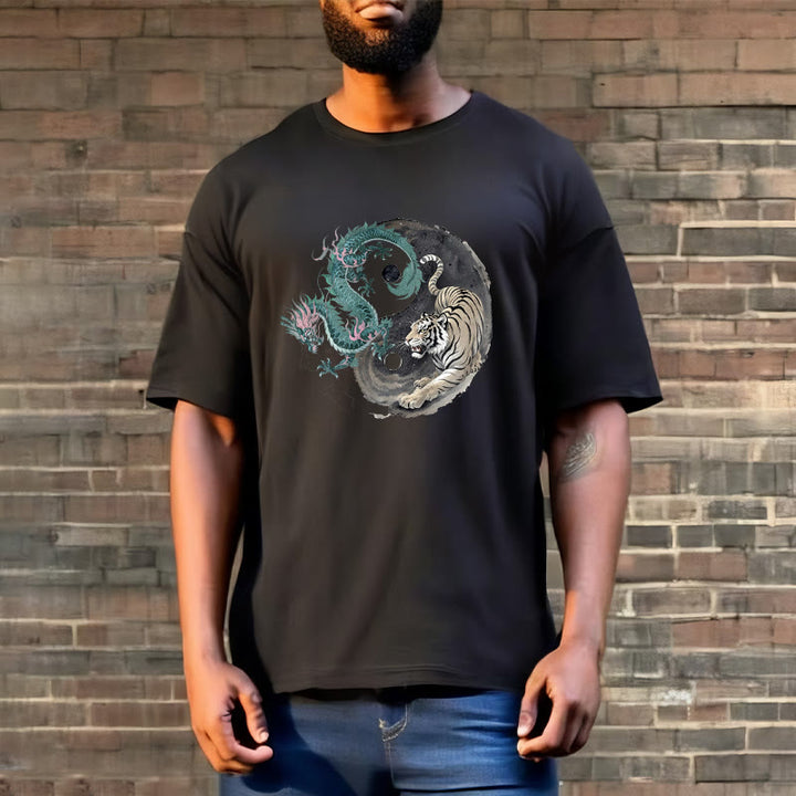 Buddha Stones Tiger Dragon Yin Yang Cotton Tee T-shirt - image 7