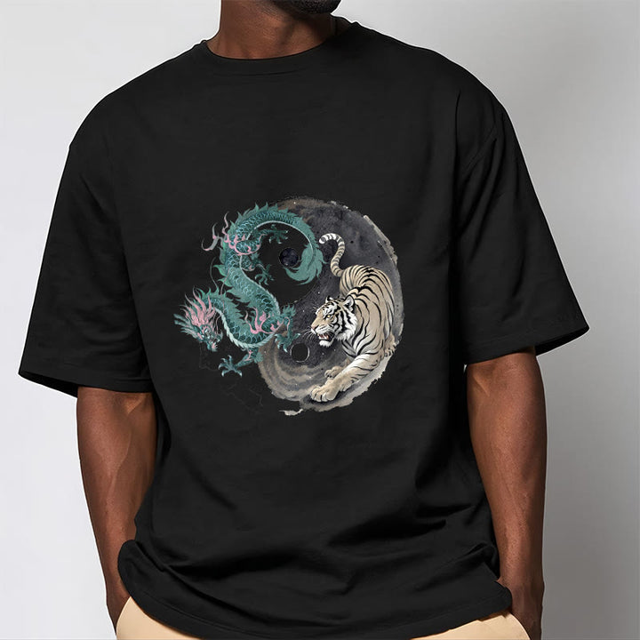 Buddha Stones Tiger Dragon Yin Yang Cotton Tee T-shirt - image 6
