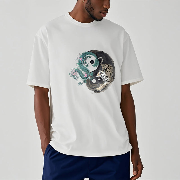 Buddha Stones Tiger Dragon Yin Yang Cotton Tee T-shirt - image 13