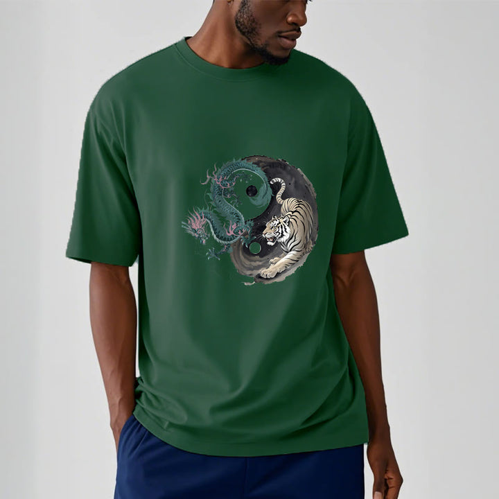 Buddha Stones Tiger Dragon Yin Yang Cotton Tee T-shirt - image 2