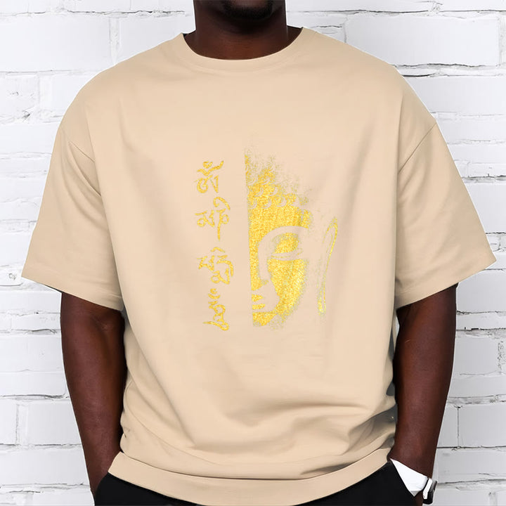Buddha Stones Om Mani Padme Hum Golden Buddha Cotton Tee T-shirt - image 9