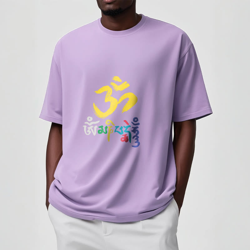 Buddha Stones Colorful Om Mani Padme Hum Cotton Tee T-shirt - image 16