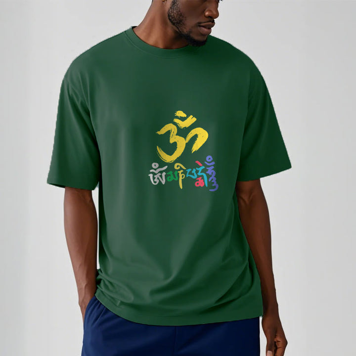 Buddha Stones Colorful Om Mani Padme Hum Cotton Tee T-shirt - image 6