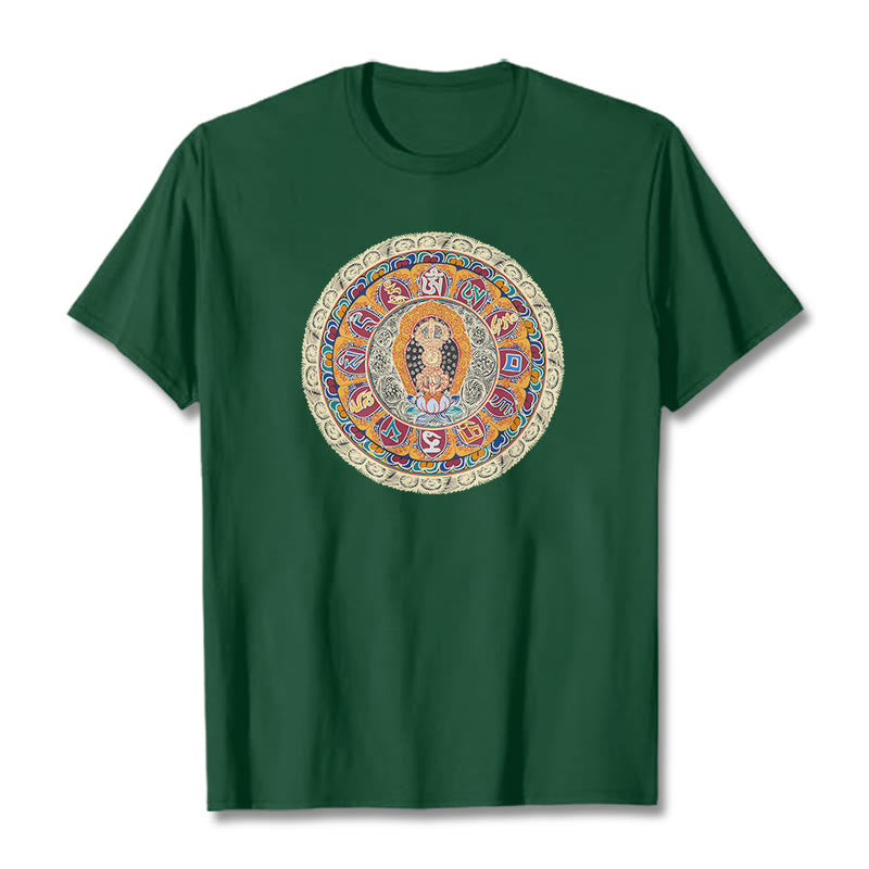 Buddha Stones Dorje Vajra Mandala Buddha Cotton Tee T-shirt - ForestGreen - 2XL - image 7