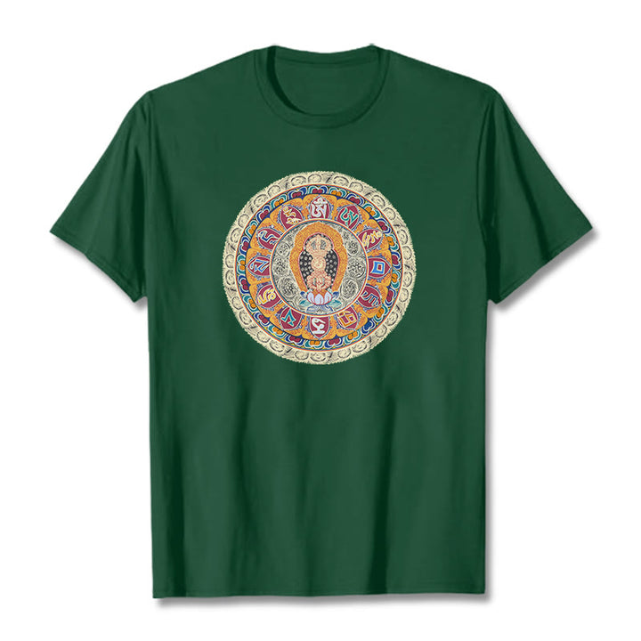 Buddha Stones Dorje Vajra Mandala Buddha Cotton Tee T-shirt - ForestGreen - 2XL - image 7